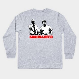 Shaun Of The Dead Distressed Stencil Style Kids Long Sleeve T-Shirt